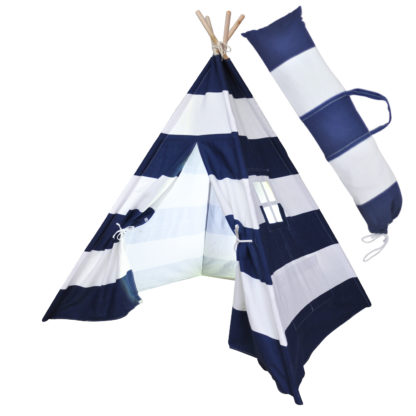 navy striped teepee Tent with case web